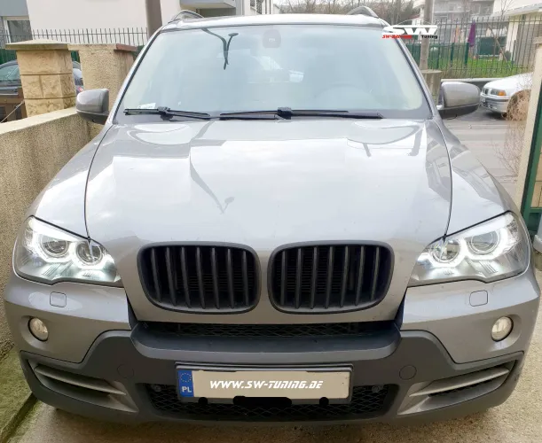 SW-DRLtube Angel Eye Xenon Scheinwerfer für BMW X5 E70 07-10 High U-LED-TFL Black (für AFS-Version)