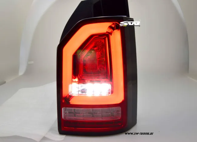 SW-Celi LED Rückleuchten für VW T6 Typ SG 16-20 Heckklappe red/clear mit Wischblinker