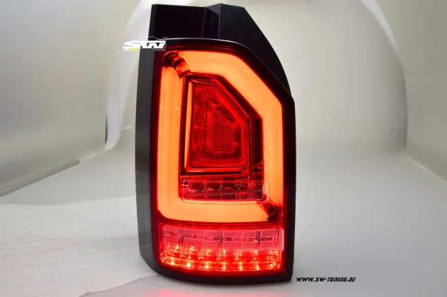 SW-Celi LED Rückleuchten für VW T6 Typ SG 16-20 Heckklappe red/clear mit Wischblinker