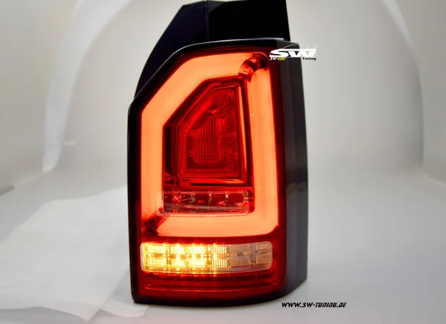 SW-Celi LED Rückleuchten für VW T6 Typ SG 16-20 Heckklappe red/clear mit Wischblinker