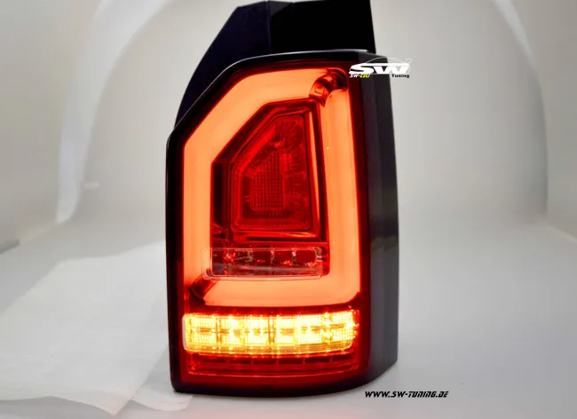 SW-Celi LED Rückleuchten für VW T6 Typ SG 16-20 Heckklappe red/clear mit Wischblinker