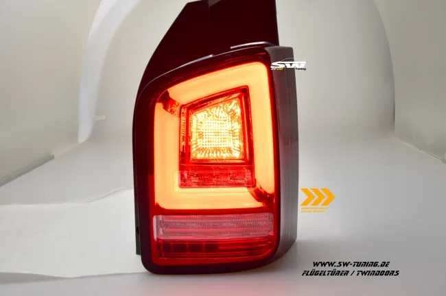 SW-Celi LED Rückleuchten für VW T6 Typ SG 16-20 Flügeltür red/clear mit Wischblinker
