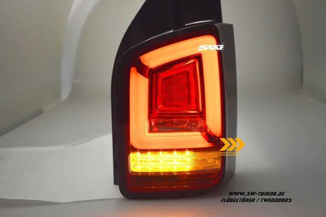 SW-Celi LED Rückleuchten für VW T6 Typ SG 16-20 Flügeltür red/clear mit Wischblinker