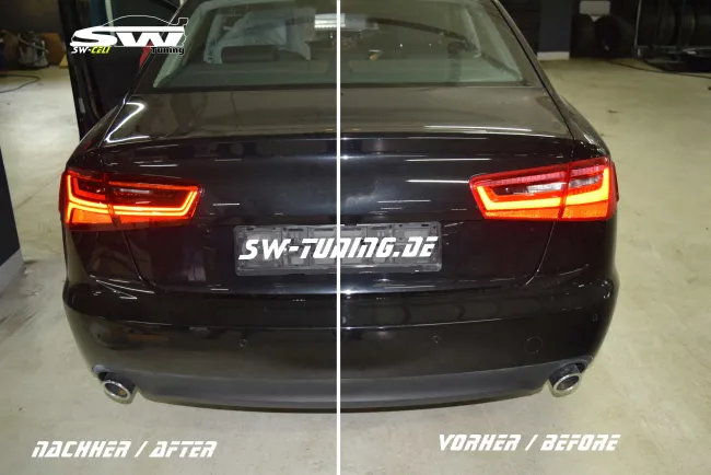 SW-Celi LED Rückleuchten für Audi A6 4G Limousine 11-14 Lightbar red clear
