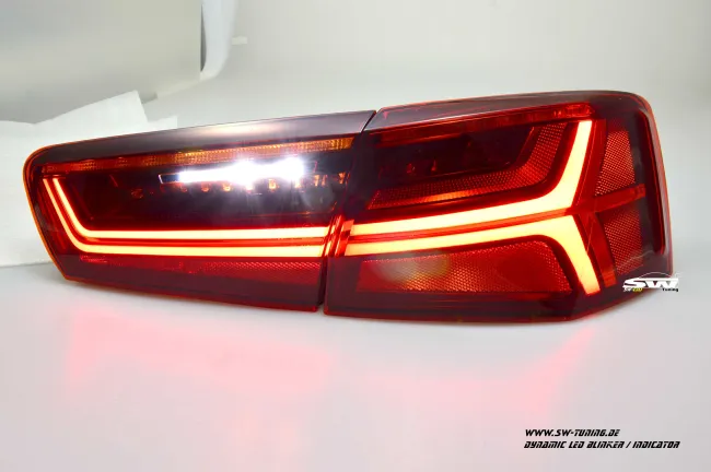 SW-Celi LED Rückleuchten für Audi A6 4G Limousine 11-14 Lightbar red clear
