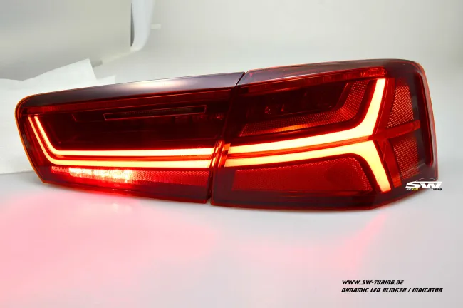 SW-Celi LED Rückleuchten für Audi A6 4G Limousine 11-14 Lightbar red clear