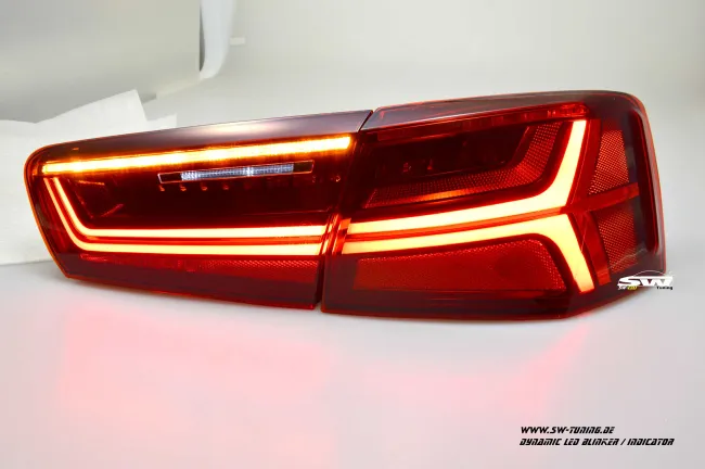 SW-Celi LED Rückleuchten für Audi A6 4G Limousine 11-14 Lightbar red clear