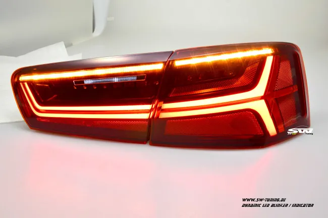 SW-Celi LED Rückleuchten für Audi A6 4G Limousine 11-14 Lightbar red clear
