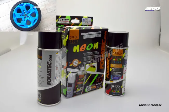 Sprühfolie Foliatec Neon Blau 2x400ml + 2x400ml grundierer 43,72EUR/1l