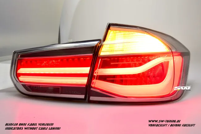 SW-Celis LED taillights for 3Series BMW F30 sedan 12-18 Black/clear silver LED Lightbar