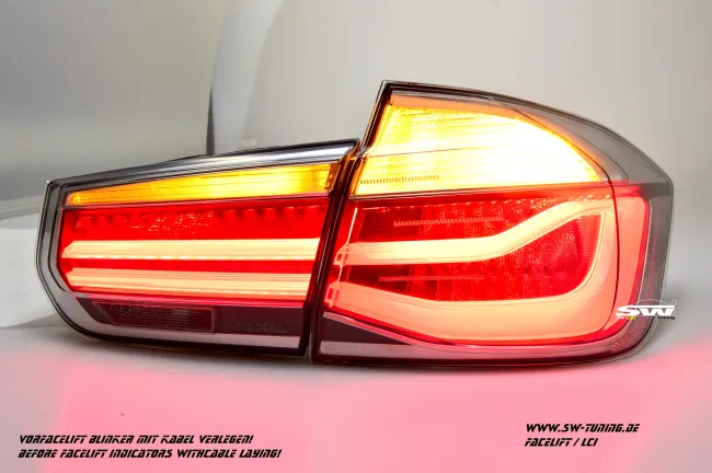 SW-Celis LED taillights for 3Series BMW F30 sedan 12-18 Black/clear silver LED Lightbar