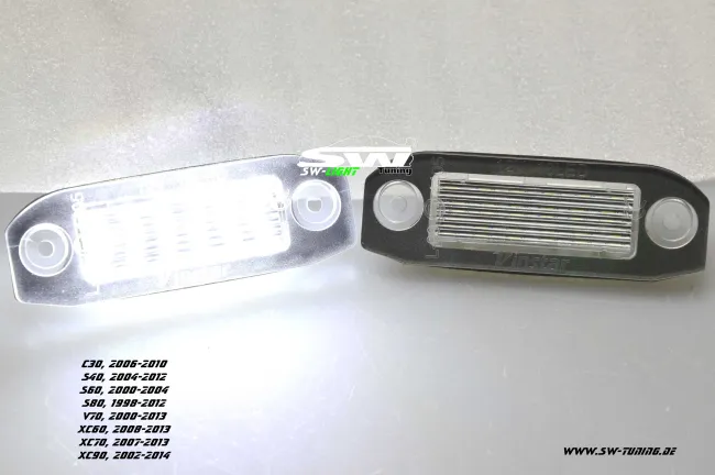 LED Kennzeichenbeleuchtung für Volvo C30 S40 S60 S80 V70 XC60 XC70 XC90 (siehe Liste)