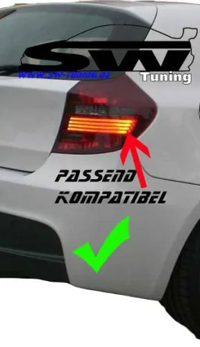 SW-Celi LED Rückleuchten BMW 1er E87/E81 LCI 08-11 Black/clear Lightbar