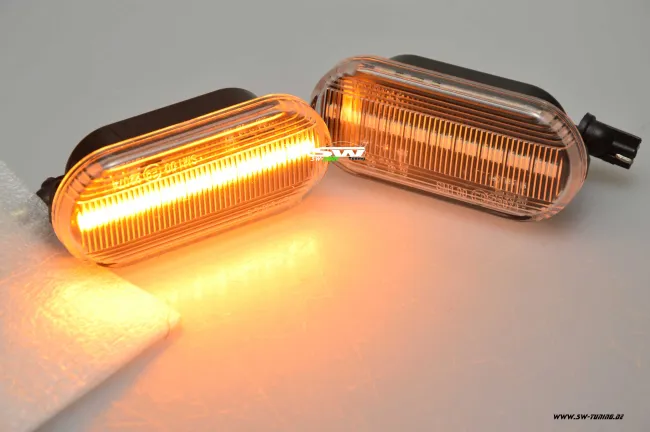 SW-Light LED Seitenblinker für Ford Fiesta Mk6 / Golf3/4 / T5 /Seat Ibiza Leon Black/clear