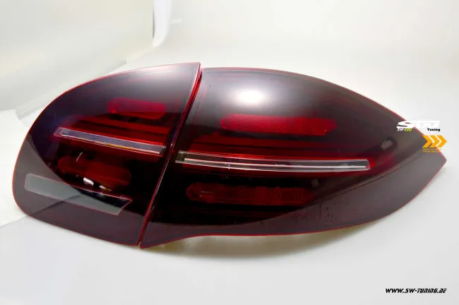 SW-Celi LED Rückleuchten passend für Porsche Cayenne II 92A 958 11-14 mit LED dynamischer Blinker cherry red/clear