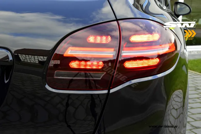 SW-Celi LED Rückleuchten passend für Porsche Cayenne II 92A 958 11-14 mit LED dynamischer Blinker cherry red/clear