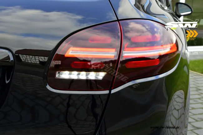 SW-Celi LED Rückleuchten passend für Porsche Cayenne II 92A 958 11-14 mit LED dynamischer Blinker cherry red/clear