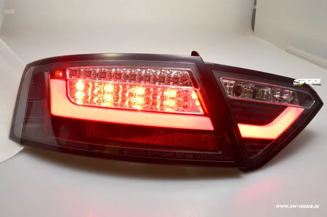 SW-Celi LED Rückleuchten passend für Audi A5 8F 8T3 07-11 Black/clear Lightbar 2Türer für Werks LED