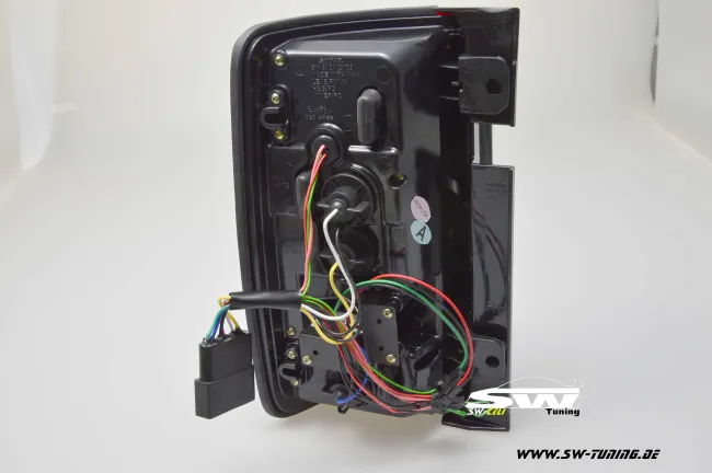 SWCeli LED taillights for VW Caddy Type 2K 03-15 black clear Lightbar