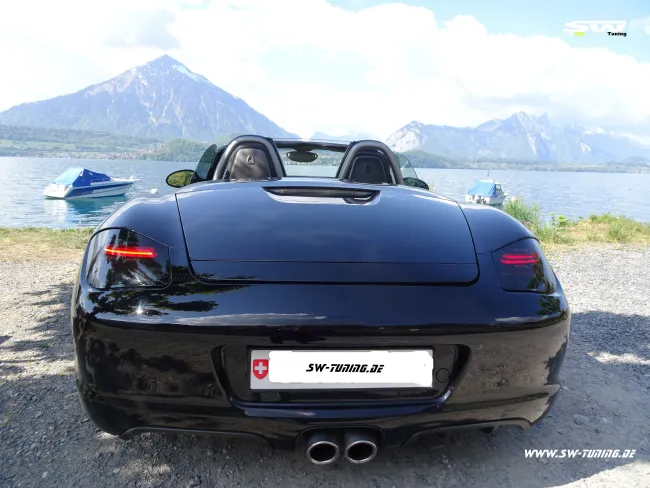 SW-Celi LED Rückleuchten für Porsche Boxster Cayman 987.2 Facelift 10-14 Black/smoke Lightbar-RED