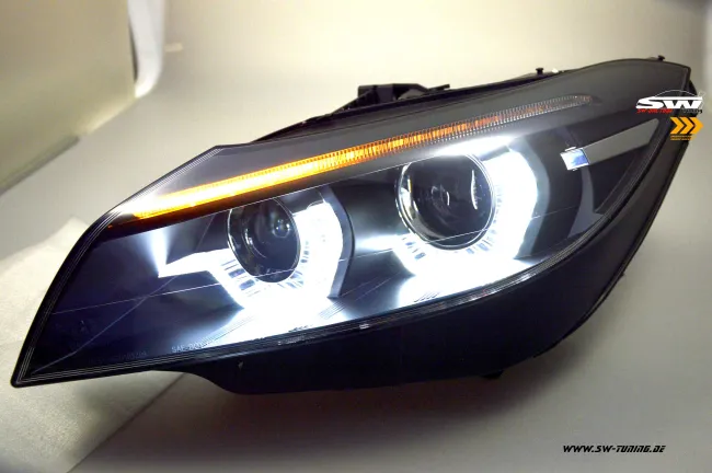 SW-DRLtube Angel Eye Xenon Scheinwerfer BMW Z4 E89 09-13 LED TFL-Standlichtringe Wischblinker black