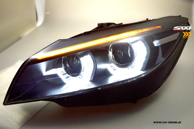 SW-DRLtube Angel Eye Xenon Scheinwerfer BMW Z4 E89 09-13 LED TFL-Standlichtringe Wischblinker black