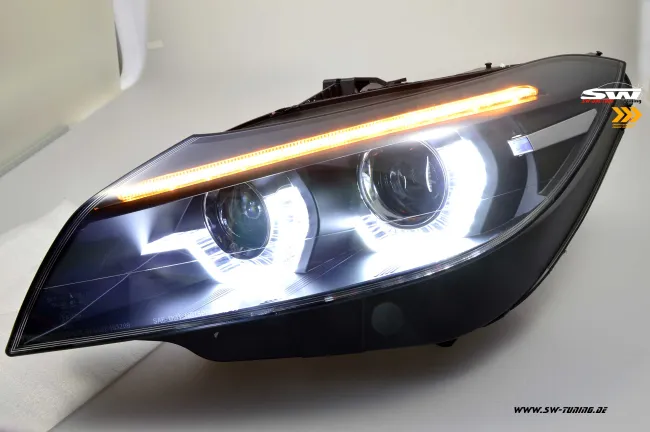 SW-DRLtube Angel Eye Xenon Scheinwerfer BMW Z4 E89 09-13 LED TFL-Standlichtringe Wischblinker black