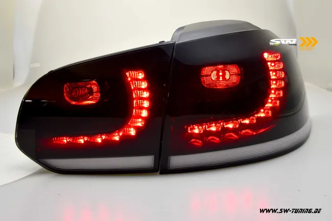 SW-Celi LED Rückleuchten für VW Golf 6 Black/smoke/white mit dynamischen LED Blinker Lightbar