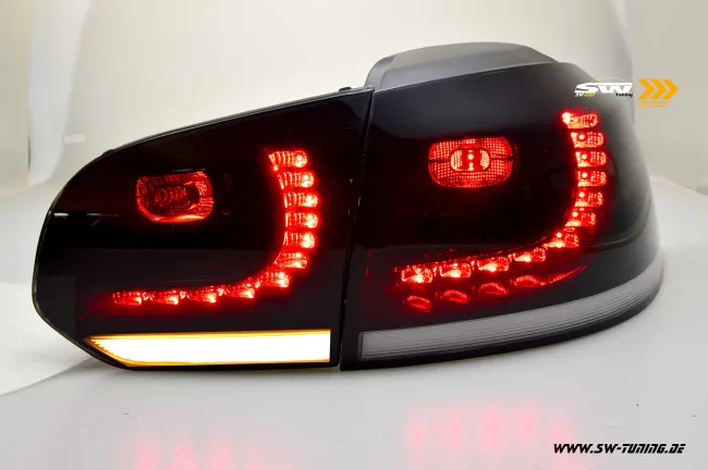 SW-Celi LED Rückleuchten für VW Golf 6 Black/smoke/white mit dynamischen LED Blinker Lightbar
