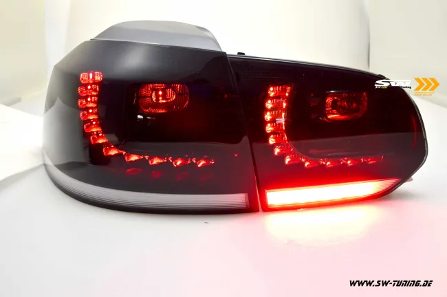 SW-Celi LED Rückleuchten für VW Golf 6 Black/smoke/white mit dynamischen LED Blinker Lightbar