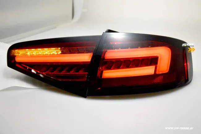 SW-Celi LED Rückleuchten passend für Audi A4 B8 8K Limo Facelift 12-15 red/smoke LED Wischblinker für Serien LED