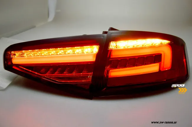 SW-Celi LED Rückleuchten passend für Audi A4 B8 8K Limo Facelift 12-15 red/clear LED Wischblinker für Serien LED