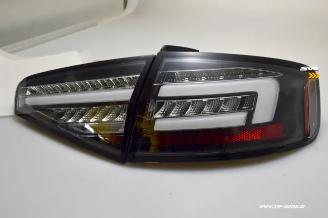 SW-Celi LED Rückleuchten passend für Audi A4 B8 8K Limo Facelift 12-15 Black/clear LED Wischblinker für Serien LED