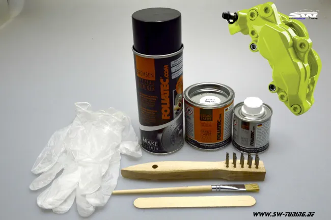 Bremssattel Lack-Set grün toxic green 7 teilig Foliatec 575ml (1l/52,09EUR)