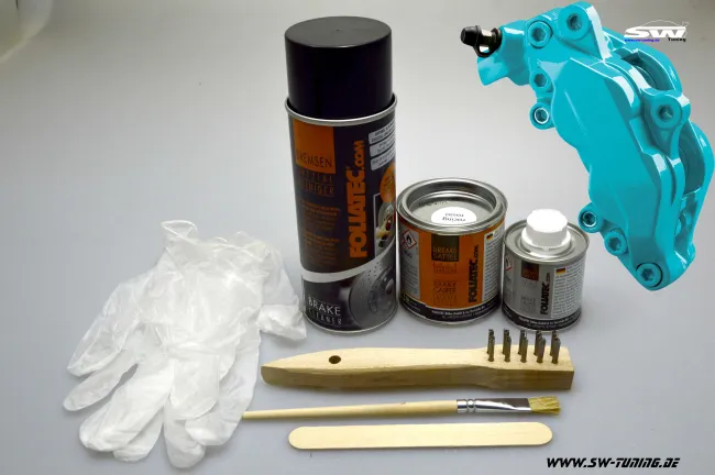 Bremssattel Lack-Set hell türkies ocean turquoise 7 teilig Foliatec 575ml (1l/52,09EUR)