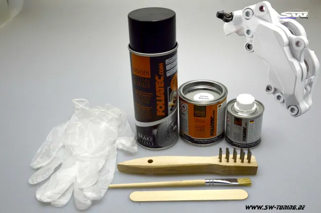 Bremssattel Lack-Set weiss pure white metallic 7 teilig Foliatec 575ml (1l/52,09EUR)