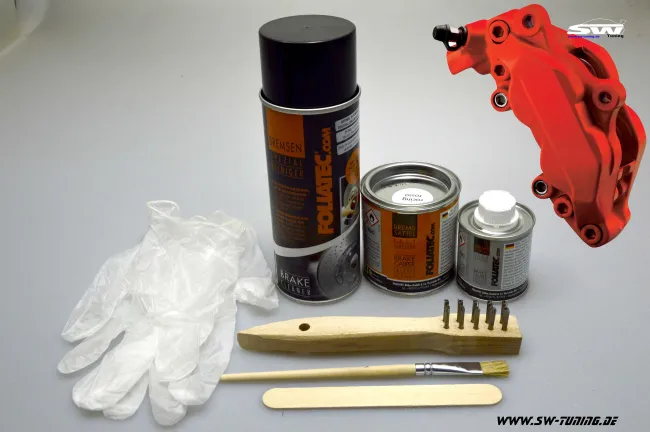 Bremssattel Lack-Set rot racing rosso matt 7 teilig Foliatec 575ml (1l/52,09EUR)