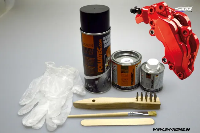 Bremssattel Lack-Set performance RED Rot 7 teilig Foliatec 575ml (1l/52,09EUR)