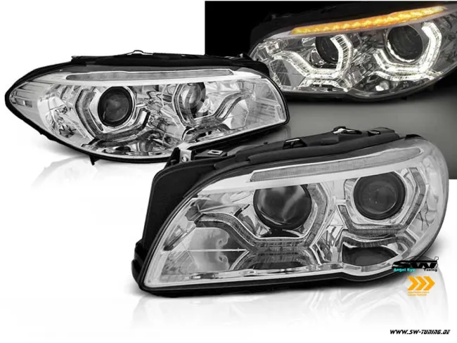 angel eye Xenon headlights for 5Series BMW F10 F11 Lim/Touring 10-13 LED dynamic indicator chrome