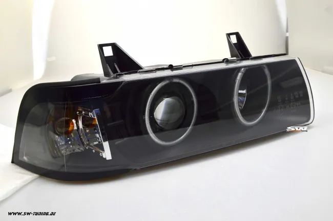 Angel Eye Scheinwerfer für 3er BMW E36 Limo / Touring CCFL-Standlichtringe Black