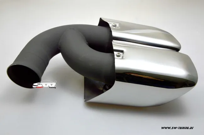 SW-Exhaust Aufpuffblenden für Cayenne II 92A 958 nur V8-Modelle Benzin in chrom Eckig