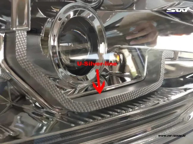 SW- Scheinwerfer für Polo VI AW 18-21 LED Wischblinker Black Silver-U-Line