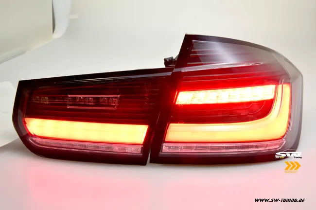 SWCeli LED Rückleuchten passend für BMW 3er F30 Limo 12-18 Black/clear Dynamischer LED Blinker