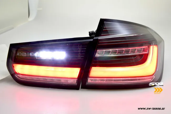SWCeli LED Rückleuchten passend für BMW 3er F30 Limo 12-18 Black/clear Dynamischer LED Blinker