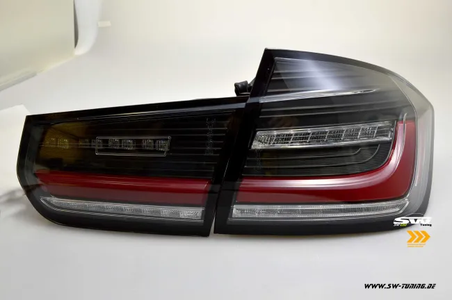 SWCeli LED Rückleuchten passend für BMW 3er F30 Limo 12-18 Black/clear Dynamischer LED Blinker