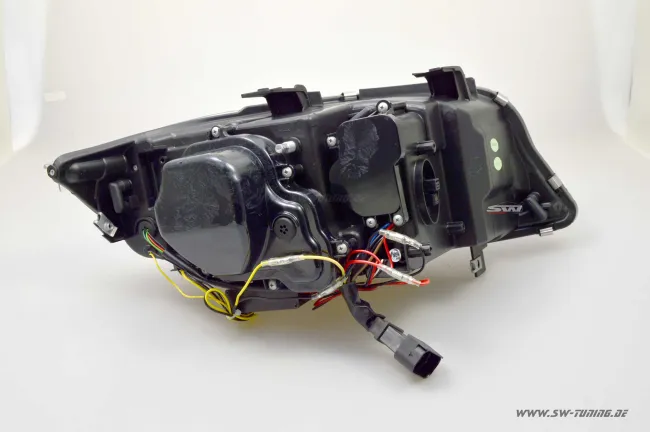 SW-DRLtube Angel Eye Xenon Scheinwerfer passend für 3er BMW E90 E91 09-13 High U-LED-DRL Black mit AFS