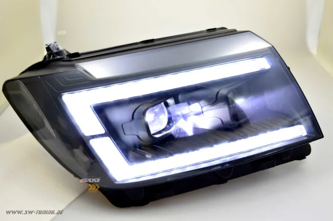 SW-DRLTube Voll LED Scheinwerfer passend für VW Crafter II Typ SY SZ / MAN TGE 17-22 LED TFL Lightbar black Upgrade