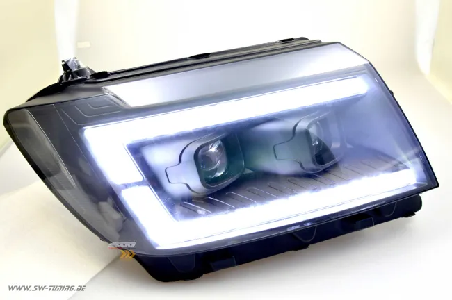 SW-DRLTube Voll LED Scheinwerfer passend für VW Crafter II Typ SY SZ / MAN TGE 17-22 LED TFL Lightbar black Upgrade