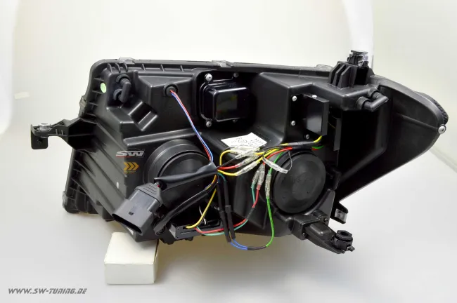 SW-DRLTube Voll LED Scheinwerfer passend für VW Crafter II Typ SY SZ / MAN TGE 17-22 LED TFL Lightbar black Upgrade