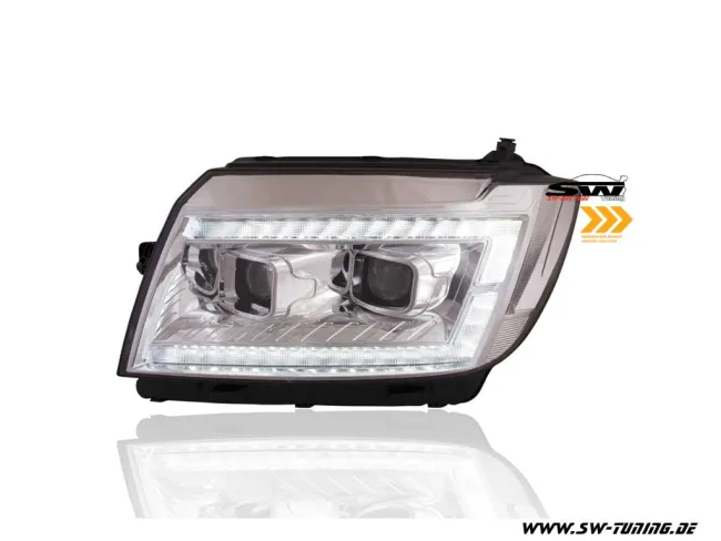 SW-DRLTube Scheinwerfer für VW Crafter II Typ SY SZ / MAN TGE 17-22 LED TFL Lighttube chrom